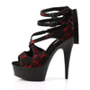 DELIGHT-678LC Plateau Sandaletten - Rot/Schwarz von Pleaser – Ansicht 3