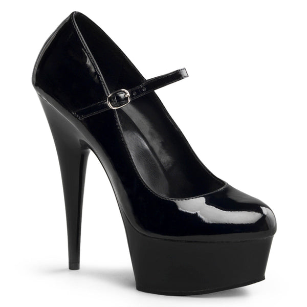 DELIGHT-687 Plateau Pumps Schwarz Lack von Pleaser
