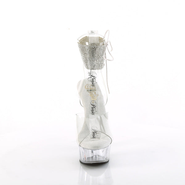 DELIGHT-691-2RS - Plateau High Heel Sandaletten - Transparent mit Strass von Pleaser – Ansicht 2