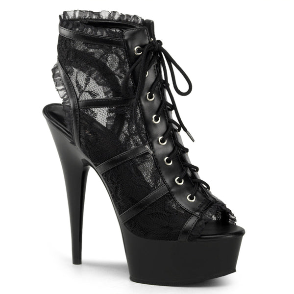 DELIGHT-696LC Plateau Stiefeletten transparent von Pleaser