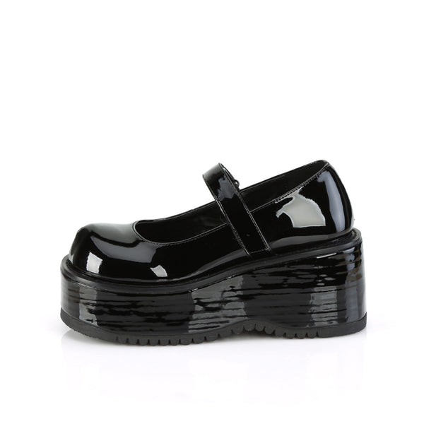 DOLLIE-01 Plateau Schuhe Lack schwarz Mary Janes von DemoniaCult – Ansicht 3