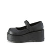 DOLLIE-01 Plateau Schuhe matt schwarz Mary Janes von DemoniaCult – Ansicht 3