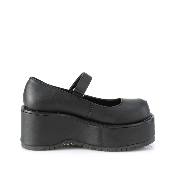 DOLLIE-01 Plateau Schuhe matt schwarz Mary Janes von DemoniaCult – Ansicht 5