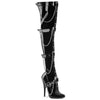 DOMINA-3027 Plateau Overknee Stiefel - Schwarz Lack von Devious