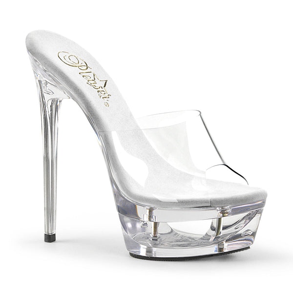 ECLIPSE-601 Plateau Pantoletten Transparent von Pleaser