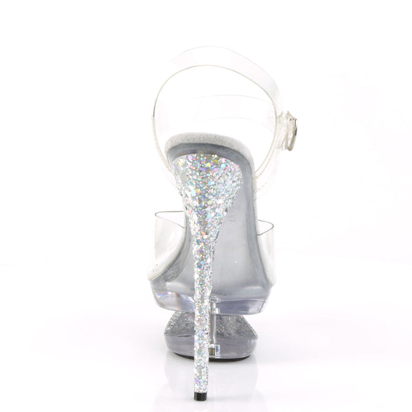 ECLIPSE-608GT Plateau Sandaletten von Silber | Pleaser – Ansicht 4