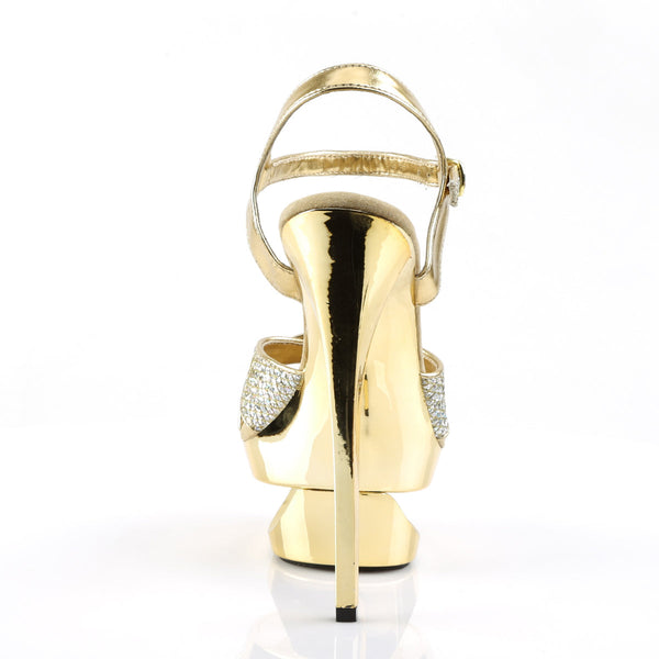 ECLIPSE-619G Plateau Sandaletten - Gold/Glitter von Pleaser – Ansicht 4