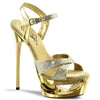 ECLIPSE-619G Plateau Sandaletten - Gold/Glitter von Pleaser