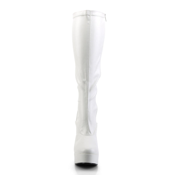 ELECTRA-2000Z Plateau Overknee Stiefel Weiß Matt von Pleaser – Ansicht 2