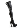 ELECTRA-3000Z Plateau Overknee Stiefel Schwarz Matt von Pleaser