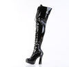 ELECTRA-3023 Plateau Overknee Stiefel Lack Schwarz von Pleaser – Ansicht 3