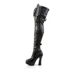 ELECTRA-3028 Plateau Overknee Stiefel Schwarz von Pleaser – Ansicht 3