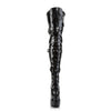 ELECTRA-3028 Plateau Overknee Stiefel Lack Schwarz von Pleaser – Ansicht 2