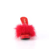 ELEGANT-401F Plateau Pantoletten mit Plüsch und Glitzer - Rot von Fabulicious – Ansicht 2