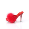 ELEGANT-401F Plateau Pantoletten mit Plüsch und Glitzer - Rot von Fabulicious – Ansicht 3
