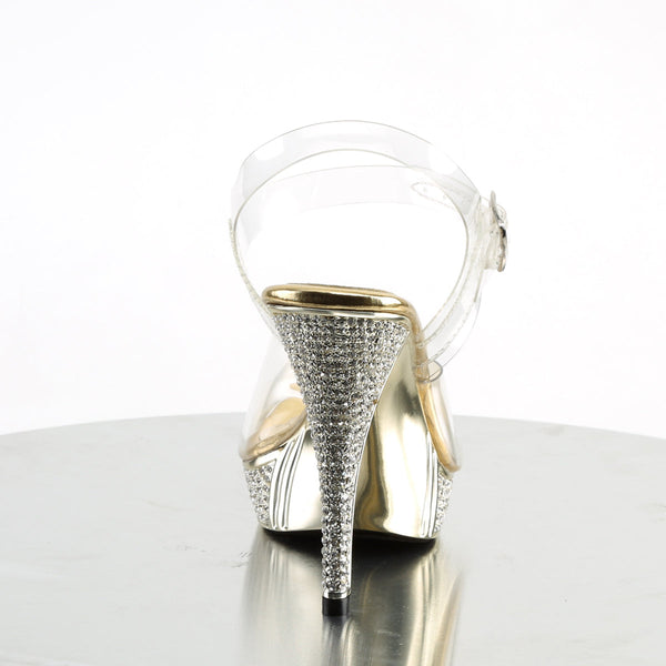 ELEGANT-408 Plateau Sandaletten - Gold von Fabulicious – Ansicht 4