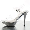 ELEGANT-408 Plateau Sandaletten Silber Glitzer von Fabulicious – Ansicht 3