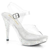 ELEGANT-408ABRS - Plateau High Heel Sandaletten - Transparent mit Strass von Fabulious