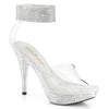 ELEGANT-442 Plateau Pantoletten - Transparent Glitzer von Pleaser