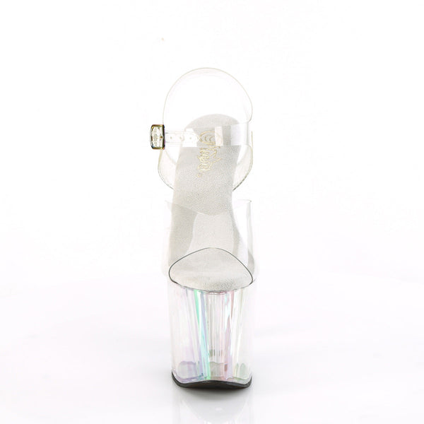 ENCHANT-708HTSandalette Plateauschuhe Holographic Transparent von Pleaser – Ansicht 2