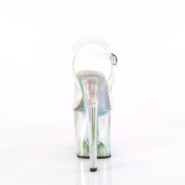 ENCHANT-708HTSandalette Plateauschuhe Holographic Transparent von Pleaser – Ansicht 4