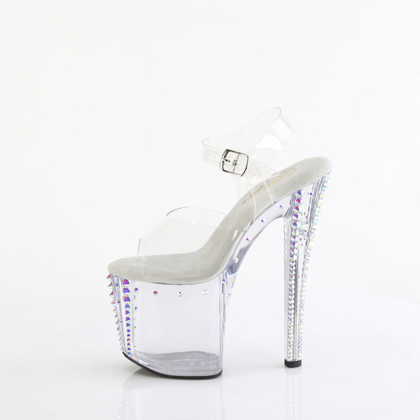 ENCHANT-708RS-02 Sandalette Plateauschuhe Transparent von Pleaser – Ansicht 3