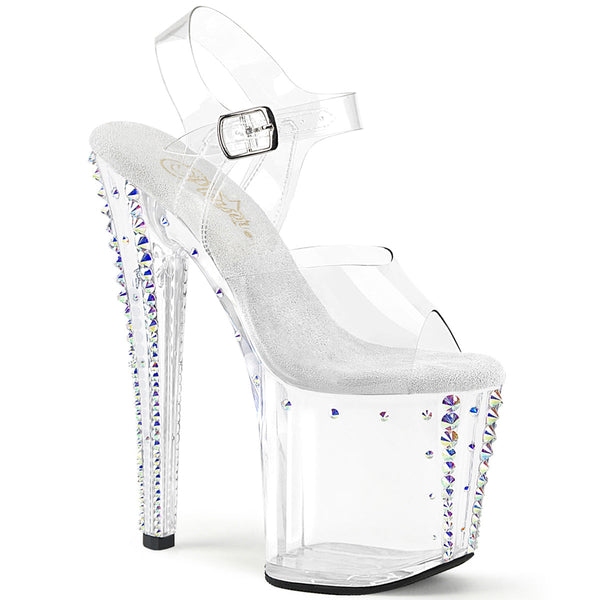 ENCHANT-708RS-02 Sandalette Plateauschuhe Transparent von Pleaser