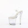 ENCHANT-708RS - Plateau High Heel Sandaletten - Transparent mit Strass von Pleaser – Ansicht 3