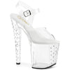 ENCHANT-708RS - Plateau High Heel Sandaletten - Transparent mit Strass von Pleaser