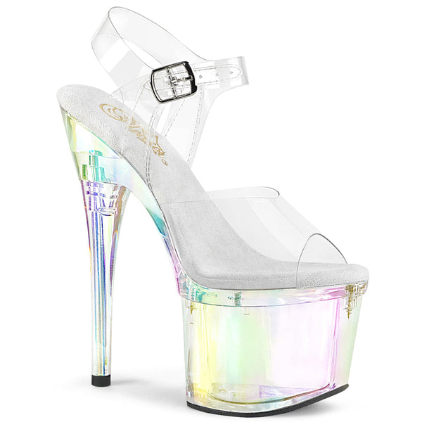 ESTEEM-708RBP Plateau Sandaletten - Transparent/Mehrfarbig von Pleaser