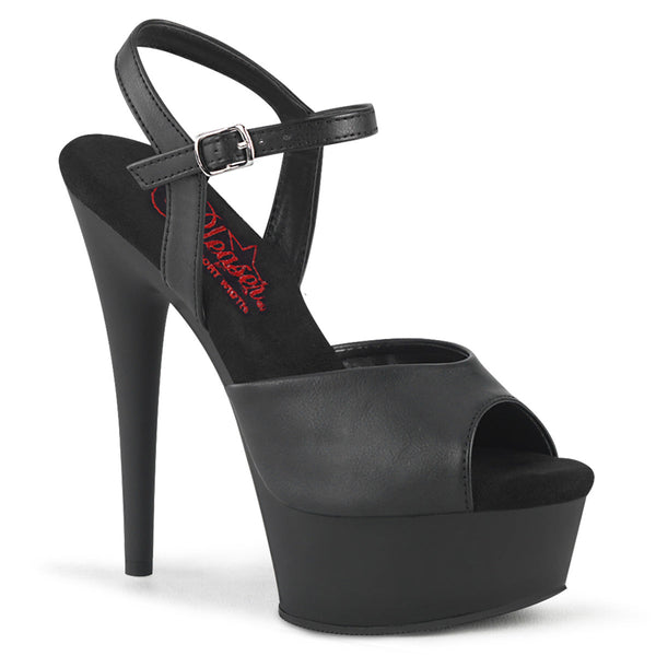 EXCITE-609 - Plateau High Heel Sandaletten - Schwarz Matt von Pleaser