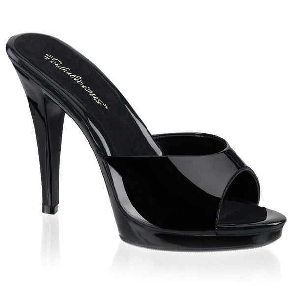FLAIR-401-2 Pantoletten Lack Schwarz von Fabulicious