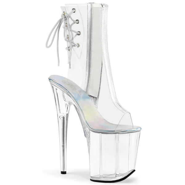 FLAMINGO-1018C Plateau Stiefeletten Transparent von Pleaser