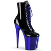 FLAMINGO-1020 Plateau Stiefeletten Schwarz/Blau von Pleaser
