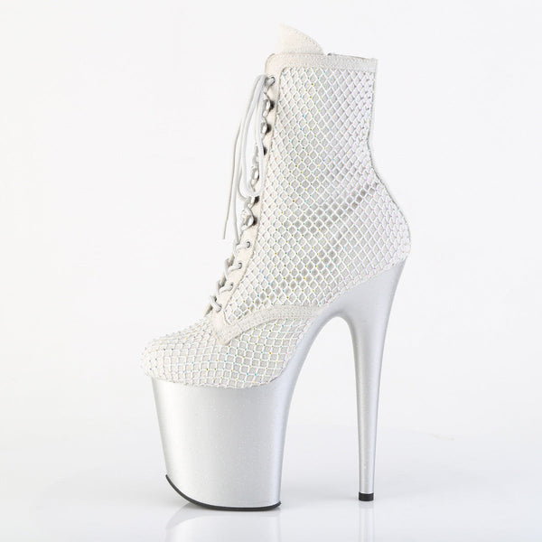 FLAMINGO-1020RM Plateau Stiefeletten Silber von Pleaser – Ansicht 3