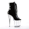 FLAMINGO-1021 Plateau Peeptoe Stiefeletten Schwarz Lack Transparent von Pleaser – Ansicht 5