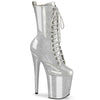 FLAMINGO-1040GP Plateau Stiefeletten Silber von Pleaser
