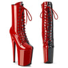 FLAMINGO-1040TT Plateau Stiefeletten Schwarz/Rot von Pleaser