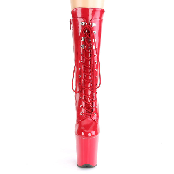 FLAMINGO-1050 Plateau Stiefeletten Rot Lack von Pleaser – Ansicht 2