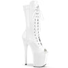 FLAMINGO-1051 Plateau Stiefeletten Lack/Weiß von Pleaser