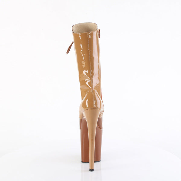 FLAMINGO-1054DC Plateau Stiefeletten Beige Braun von Pleaser – Ansicht 4