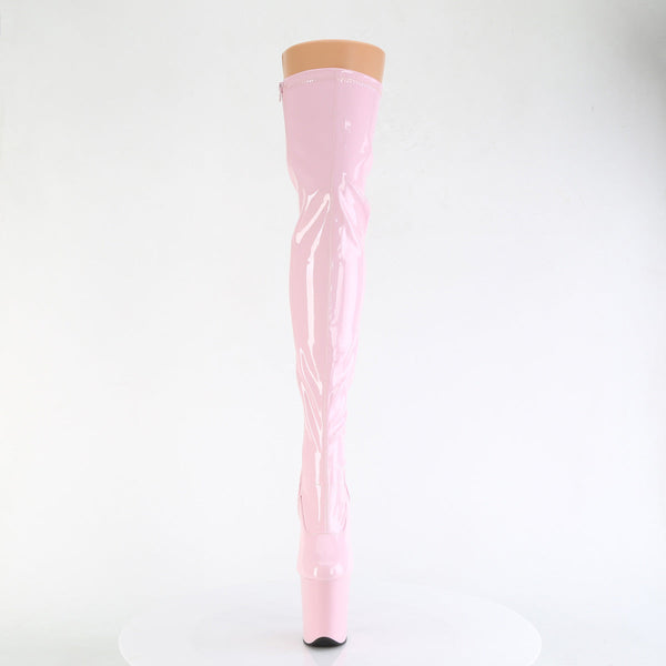 FLAMINGO-3000 - Plateau Overknee Stiefel - Rosa Lack von Pleaser – Ansicht 2
