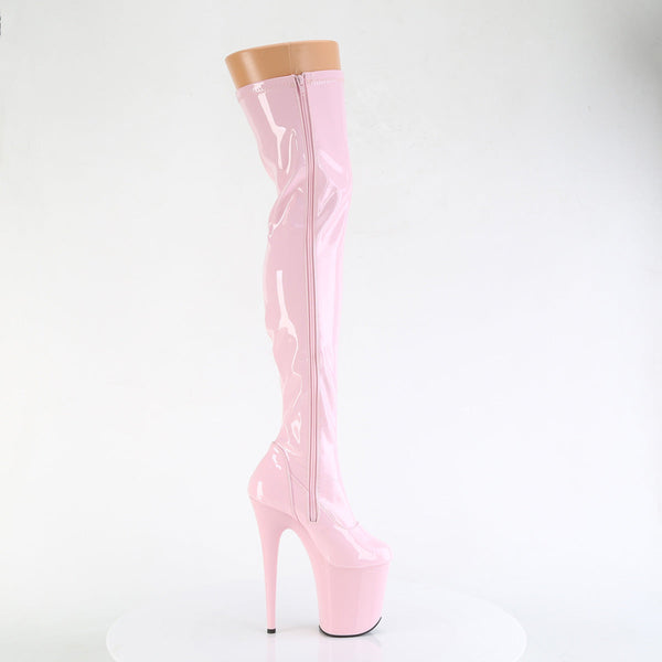 FLAMINGO-3000 - Plateau Overknee Stiefel - Rosa Lack von Pleaser – Ansicht 5
