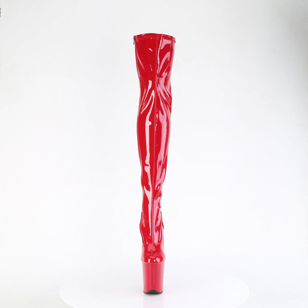 FLAMINGO-3000 Plateau Overknee Stiefel Rot Lack von Pleaser – Ansicht 2