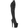 FLAMINGO-3014 Plateau Overknee Stiefel Schwarz Matt von Pleaser