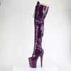 FLAMINGO-3020GP Plateau Overknee Stiefel Lila Glitzer von Pleaser – Ansicht 3