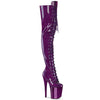 FLAMINGO-3020GP Plateau Overknee Stiefel Lila Glitzer von Pleaser
