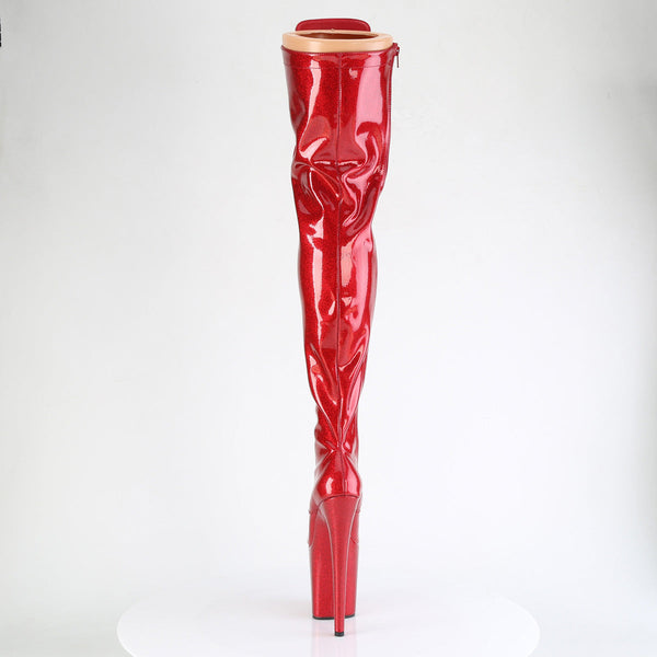 FLAMINGO-3020GP Plateau Overknee Stiefel Rot Lack von Pleaser – Ansicht 4