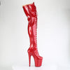 FLAMINGO-3020GP Plateau Overknee Stiefel Rot Lack von Pleaser – Ansicht 5