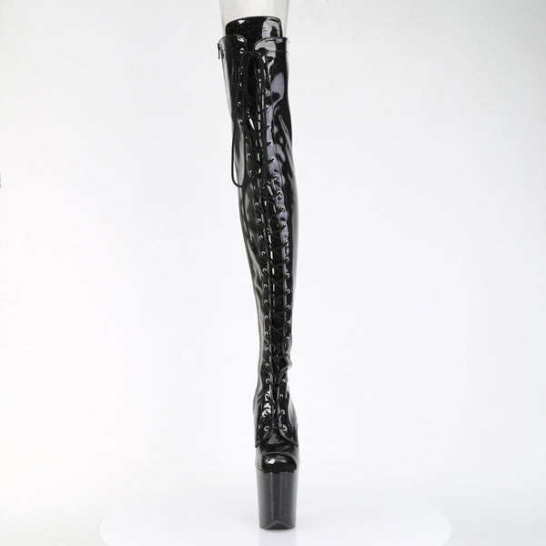 FLAMINGO-3021GP Plateau Overknee Stiefel Schwarz von Pleaser – Ansicht 2